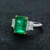Tancise Jewelry 925 Vintage Sterling Silver 10*14 Emerald Ring Synthesis