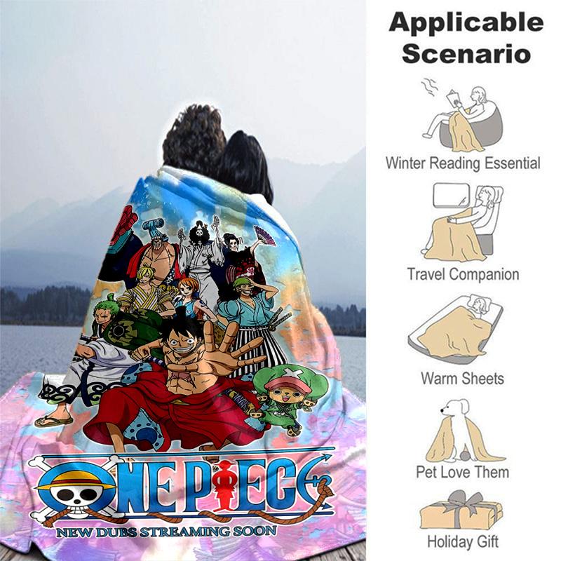 1pc One Piece Zoros Adventure Soft Throw Blanket Flannel All Season Light Weight Living Room/Bedroom Warm Blanket. M7270145