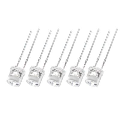 50PCS Flat LED Bulds Diode 5MM Red Yellow Blue White Led Lamp Lights Diod F5 Transparent Led Lamp Super Bright Diode