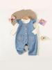 Baby Girl Denim Overalls: Cute and Fashionable Spring & Autumn Romper Set for Infants