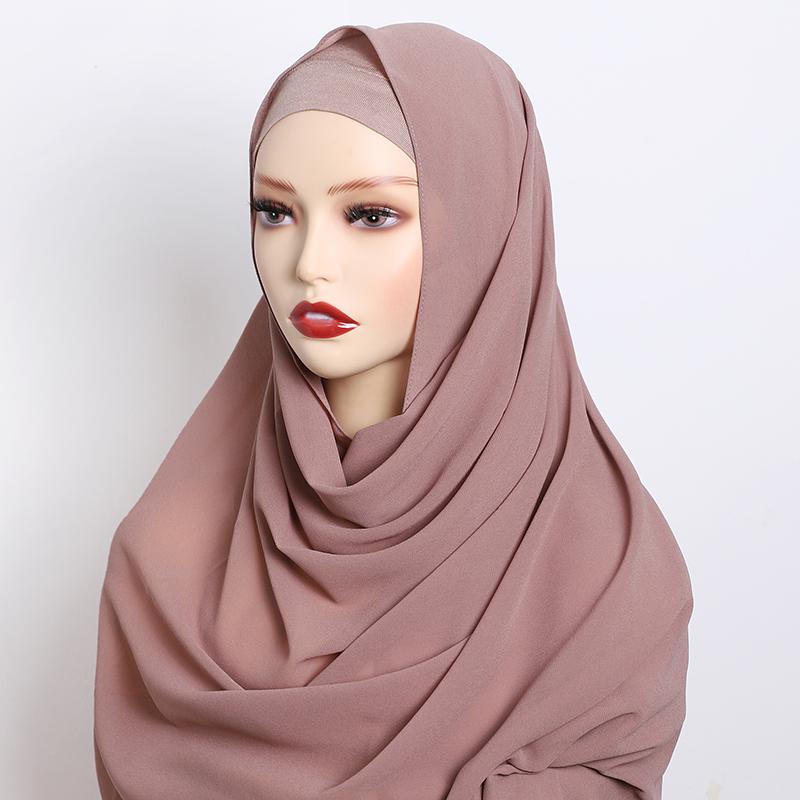 Premium Perfect Matching Color Breathable Undercap Plain Light Weight Chiffon Modal Hijab Scarf