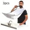 Beard Apron with 2 Suction Cups - Anti-Static Hair Cutting Cape for Beard Trimming and Grooming, Essential Barber Tool with Hair Catch Design