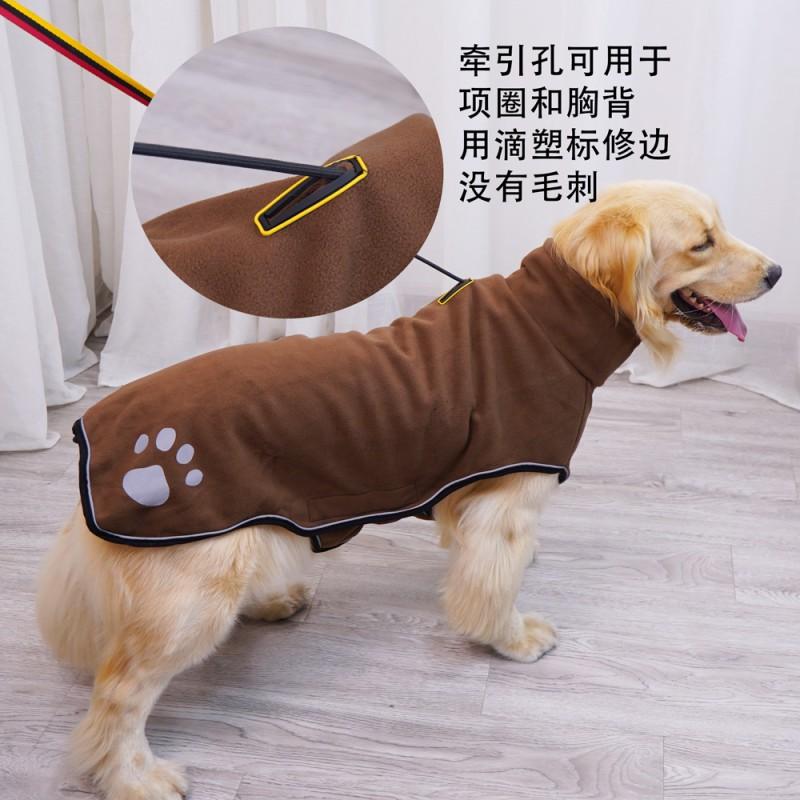 Large Dog Winter Vest Waterproof Reflective Warm Fleece Jacket Adjustable Chest Golden Retriever Labradors