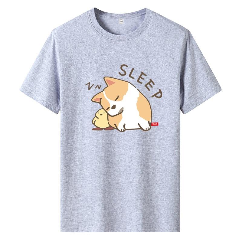 Summer Cartoon Printing Short-sleeved T-shirt Men And Women Couples Loose Loose Shirt Tops Aesthetic Clothing Summer Tops