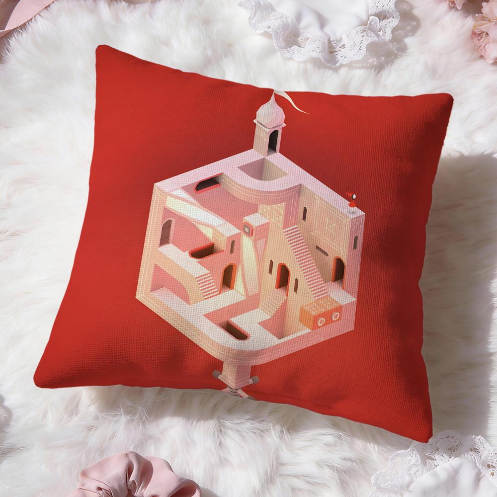 Monument Valley Game Cushion Cover Premium Comfort Reversible Pillow Cove -Two In One Design for Any Room & Car Interior