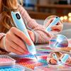 Ergonomisches Strassstein-Kunstzubehör Elektrischer Stift, Kabelloses Falsches Diamantwerkzeug mit 3 Saugstufen, Wiederaufladbar, LED-Lichtmodi, Stift für DIY