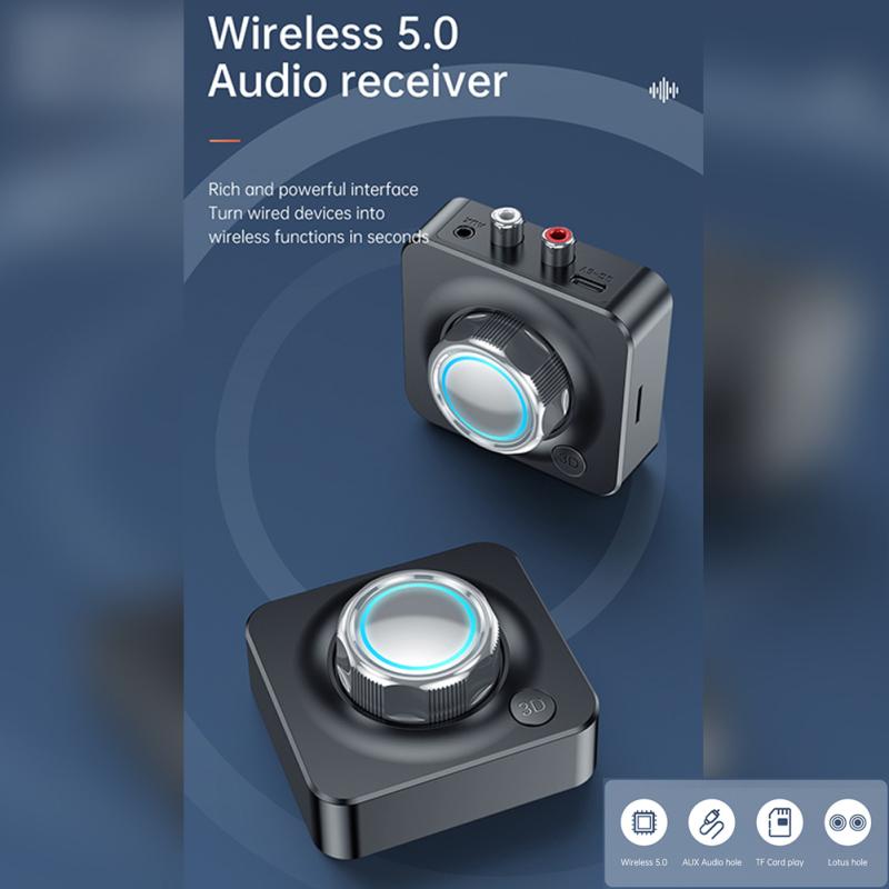 V5.0 Audioadapter 3D-Stereomusik Drahtloser Adapter TF-Karte MP3-Player