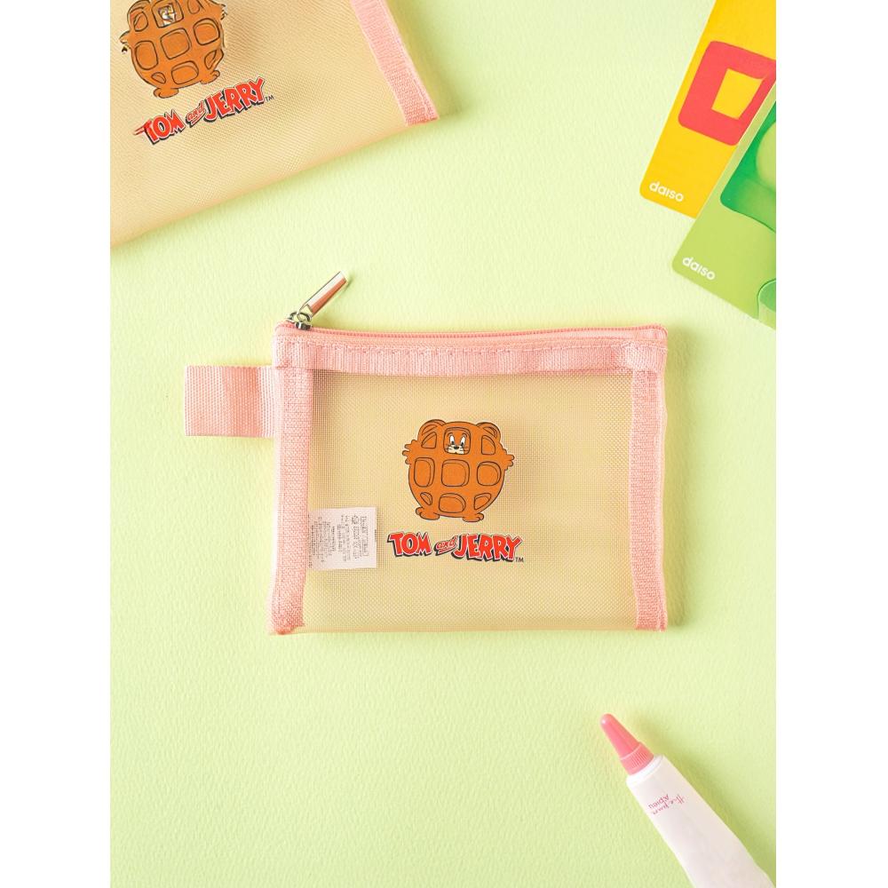 

Мини-сетчатый плоский мешочек Daiso Tom And Jerry, розовый