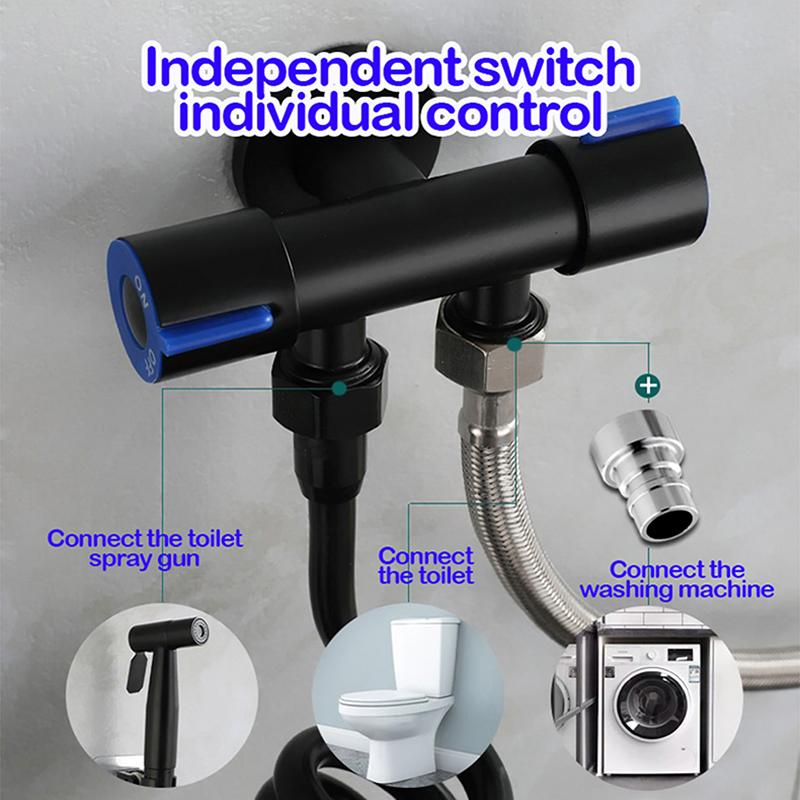 Black Stainless Steel Handheld Bidet Sprayer Set for Toilet Premium Pressurized Bathroom Shower Head with Spring Hose & Valve