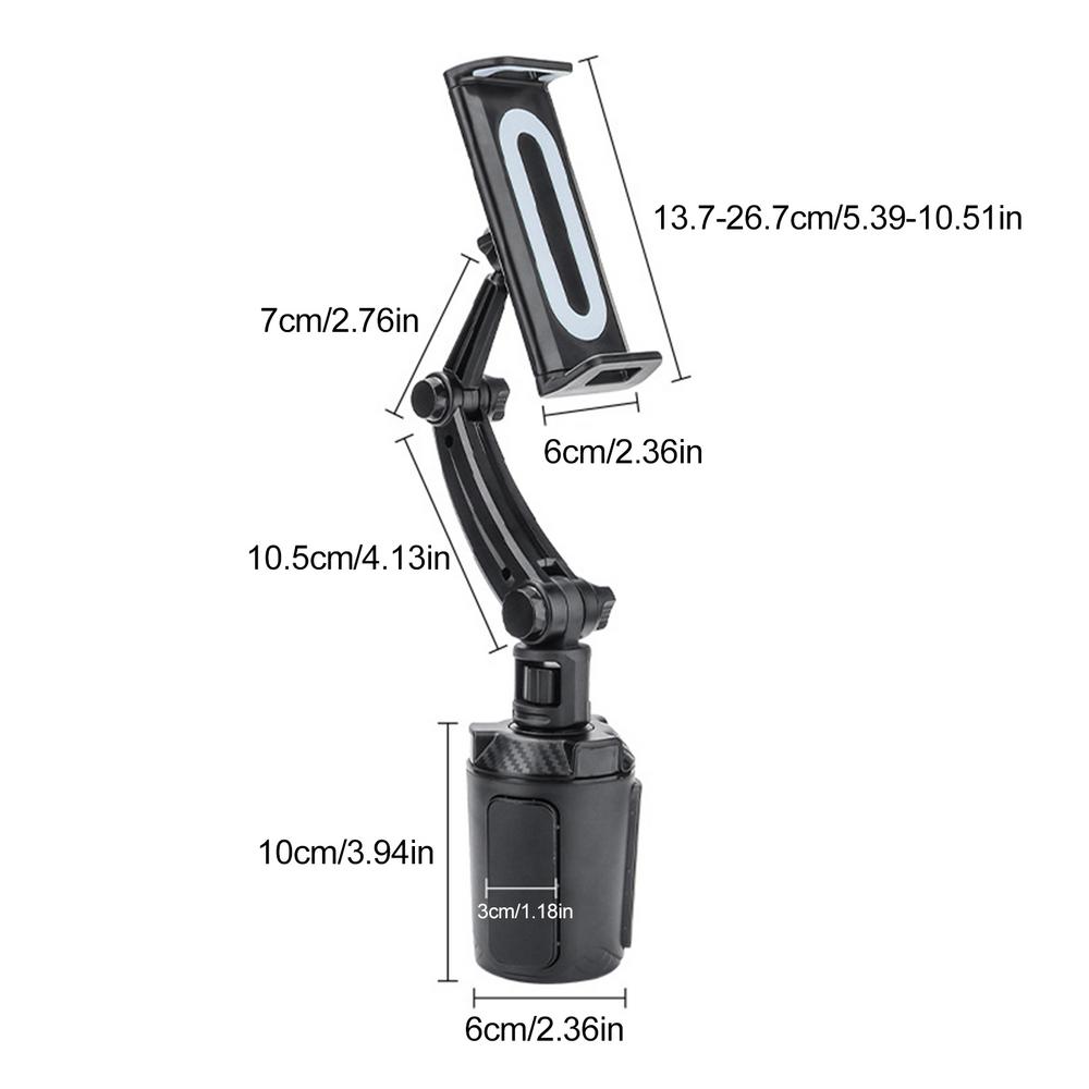 ABS Car Cup Tablet Stand Phone Holder Cellphone Holder Drink Bottle I Pad Mount Support 360-Degree Rotating Auto Cup Holder
