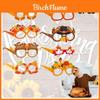 Funny Thanksgiving Party Decorative Glasses For Photos Autumn Maple Leaf Thanksgiving Paper Glasses Characters)