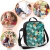 Türkisgoldene Meerjungfrau Isolierte Lunchbox Auslaufsichere Tragbare Lunchtaschen mit Verstellbarem Schultergurt Wiederverwendbare Kühltasche