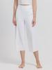 Loopa Wide Crop Gaucho Size M Pants, Yoga/Running Pants, Cropped, 3/4 Length, Flattering, White,