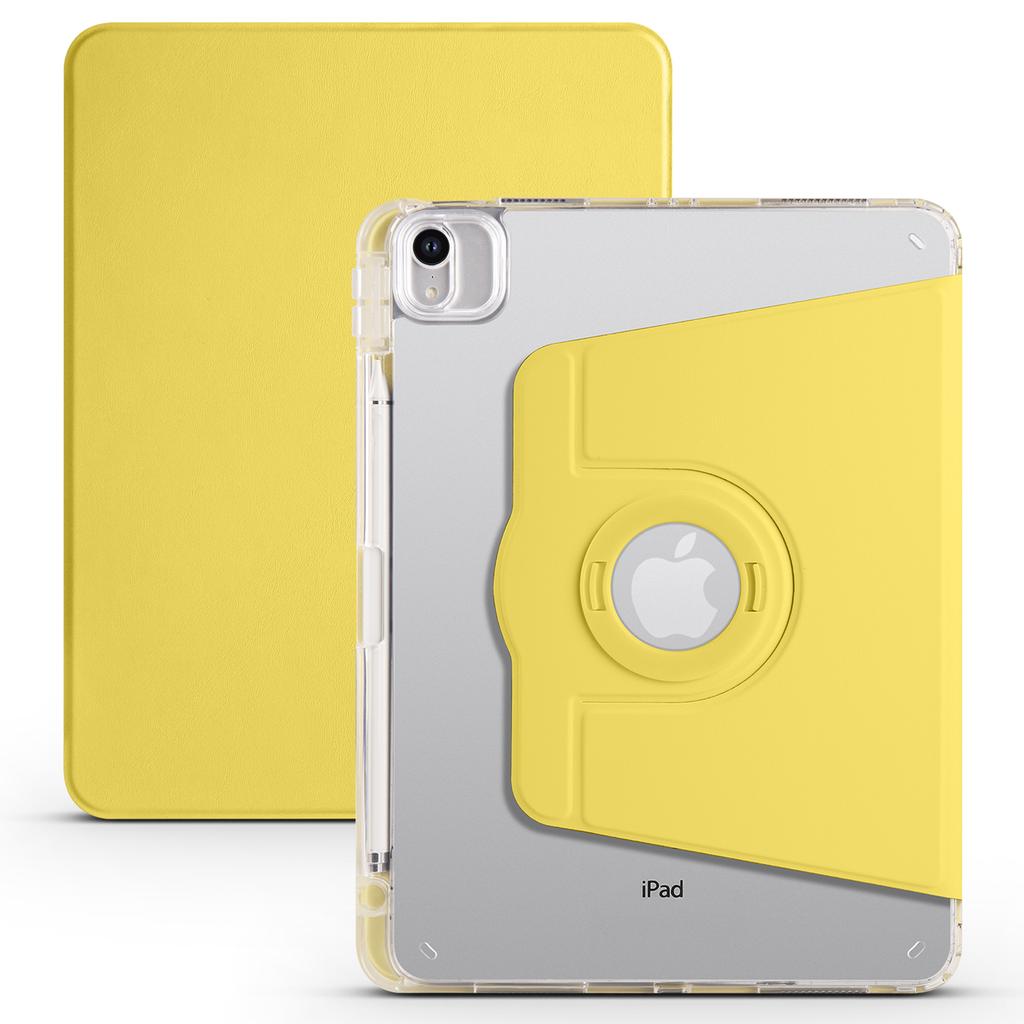 For iPad Air 11 (2025)/(2024) Case Rotating Stand Leather+Clear TPU Detachable Tablet Cover