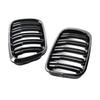 Glossy Black Front Hood Grill Grille Double Line Kidney Auto Body Trim for E46 320i 323i 325i 328i 330i 4 Door Sedan