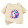 Funny Colorful Hedgehog TShirt Printed T Shirt Girls Summer Clothes Short Sleeve Tops TShirts Cute Kids Clothing