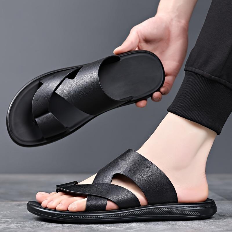 Men's Flat Slippers New Outdoor Breathable Casual Soft Sole Beach Shoes Lightweight Comfort Fashion Non Slip Male Sandals