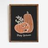 Halloween Trick or Treat Poster Spooky Cat Boo Art Print Pumpkin Canvas Painting Vintage Fall Wall Picture Living Room Decor