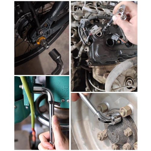 DFsucces Hex Offset Socket Wrench, L-Shaped Wrench, Through Bolt, Hex Wrench, L-Shaped Ball Point Wrench, Angle Open Socket, Socket Wrench (10mm)