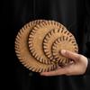 8/10/13/16cm Bristle Tea Coaster Covered Round Brown Teapot Mat Anti-scalding Coaster Warmer Mat Tea Ceremony Accessories