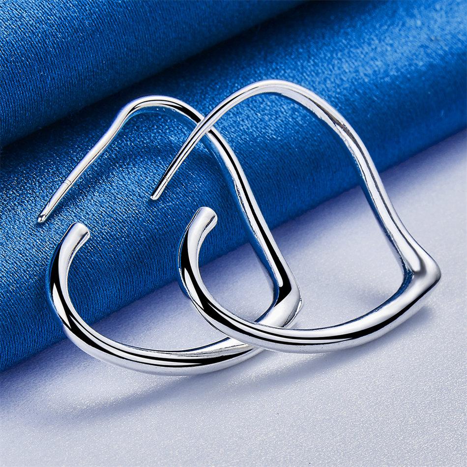 Elegant 925 Sterling Silver 30mm Exquisite Heart-Shaped Earrings for Women, Fashionable Wedding Gift Jewelry