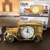 Vintage CH555 Series Classic Car Alarm Clock - Retro Style Digital & Analog Plastic Desk Clock