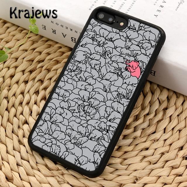 Krajews Animation Animal Elephant Soft Phone Case Cover For iPhone 16 15 SE2020 14 6 7 8 Plus 11 12 13 Pro Max Coque Fundas