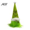 Front Wall Festive Hanging Decor Christmas Tree Green Haired Plush Ornament, Stuffed Animal Doll Dwarf Garden Holiday Accents Figurine, Party Supplies