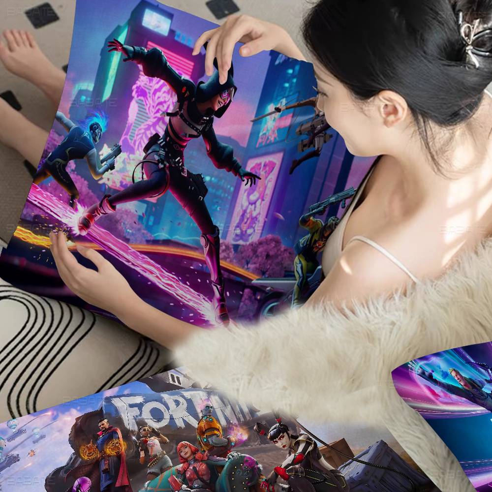 F-Fortnites Gaming Cushion Cover Car Throw Pillow Case For Sofa Car Christmas Gift 40X40Cm 45X45Cm