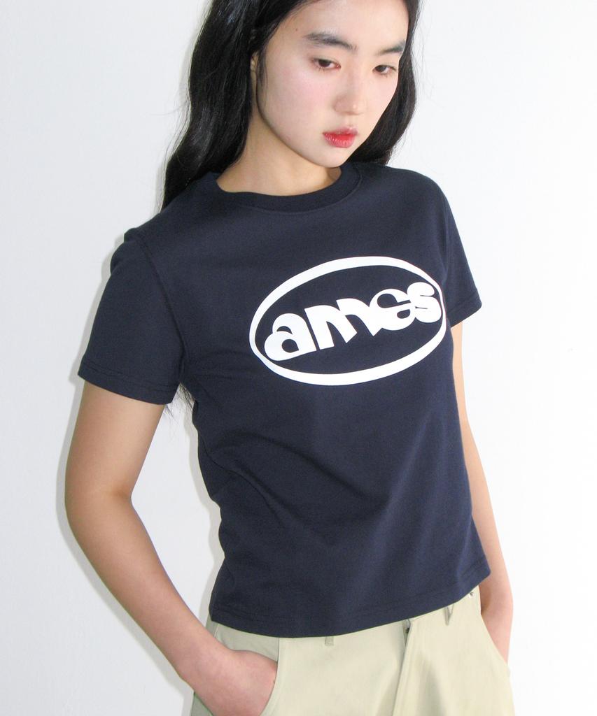 AMES-WORLDWIDE Ames Circle Logo Symbol Tee Navy