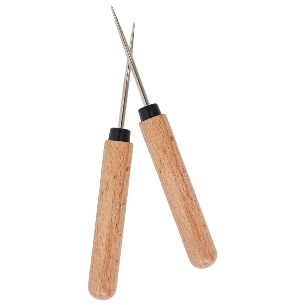 Leather Awl Punch Tool Wood Handle Gadget Leather Sewing Craft Tool Awl For Handmade Projects Beginners Hobbyists Women Adults