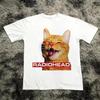 Radiohead The Bend Cat Graphic Print Short Sleeves T-shirt Men Women Summer 90s Retro Roc T-shirt Streetwear Shirt