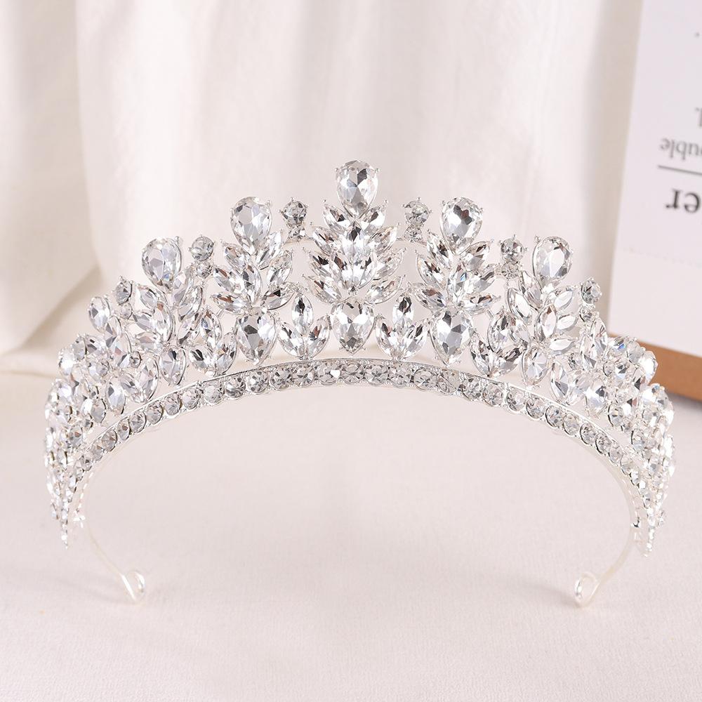 DIEZI Lusso Coreano 20 Colori Cristallo Opale Verde Corona Copricapo Sposa Nuova Elegante Tiara Regina Fasce per Capelli Vestito da Sposa Bambina