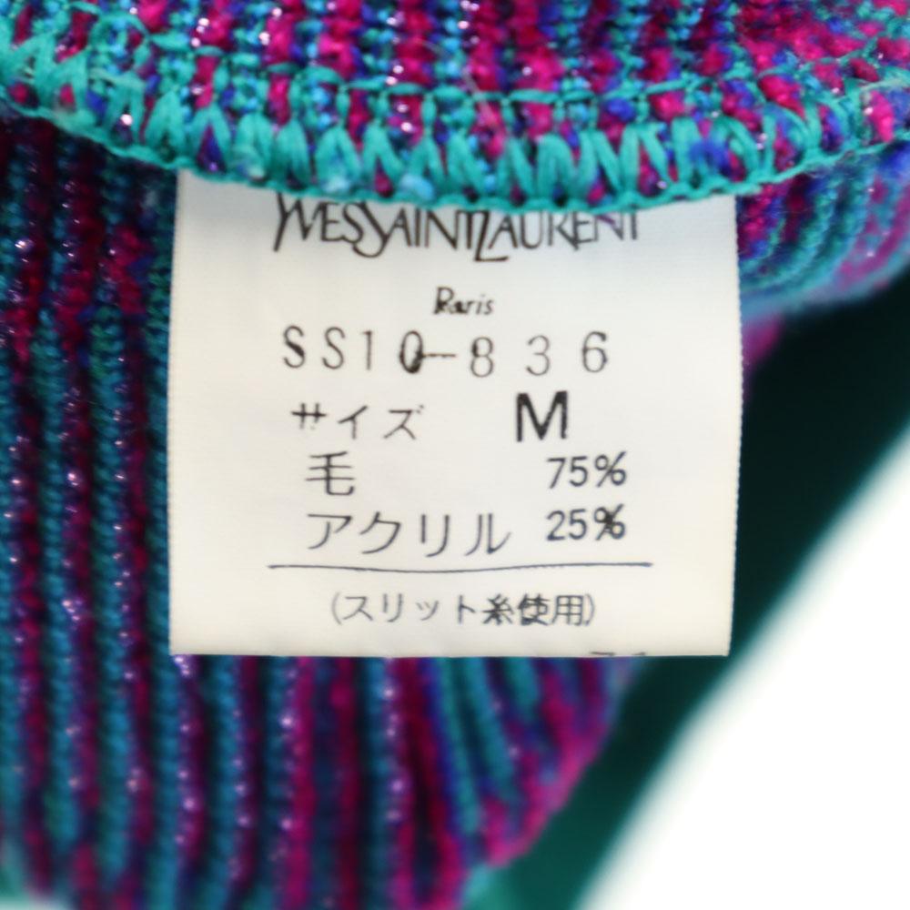 Yves Saint Laurent 90s Old Nordic Pattern Long Sleeve Knit Cardigan M Women Used