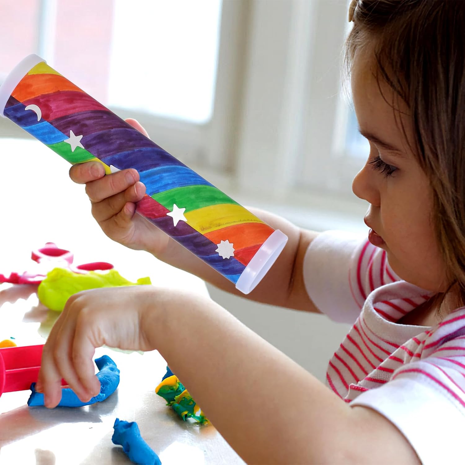 BESTonZON Blank DIY Kaleidoscope Kit, 15 PCS Variety Kaleidoscope Tool, DIY Kaleidoscope Kit Preschool Kaleidoscope, Classic Kits Kaleidoscope Making