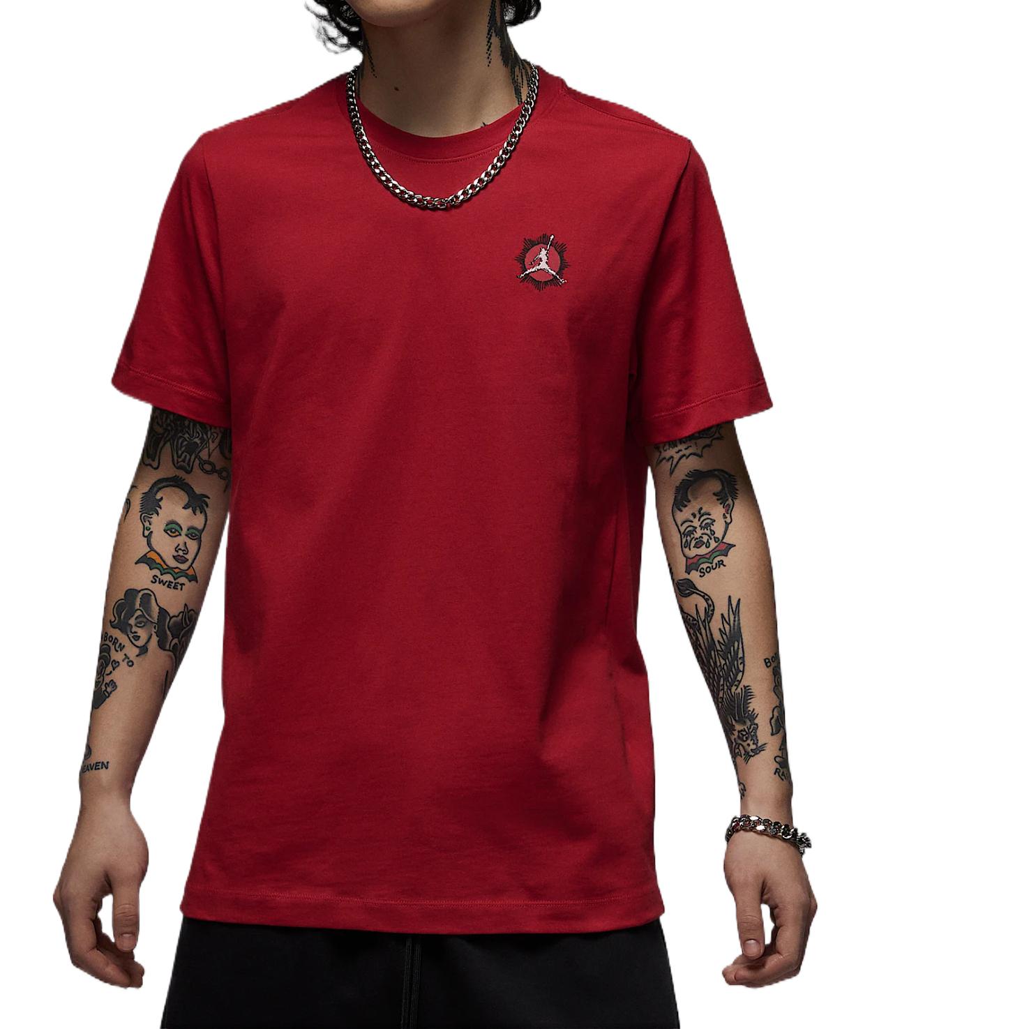 

Jordan Дышащая Удобная Повседневная Простая С принтом Универсальная Футболка с коротким рукавом Мужские Топы Красный IB7529687 S