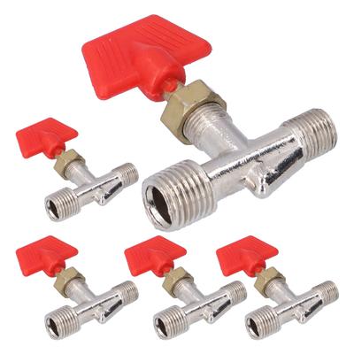 5 Stück Nadelventil Gewinde Durchgang Wasserleitung Luftschlauch Durchflussregulierungszubehör