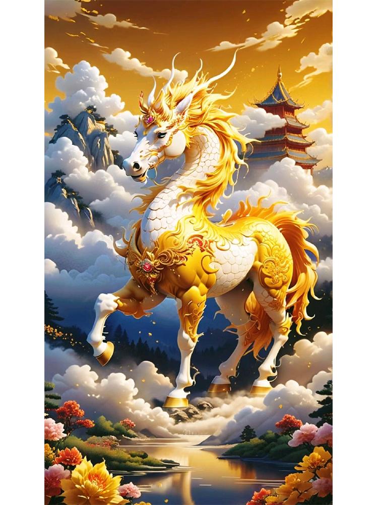 DIY Diamond Painting New Product Dragon Horse Flower Jewelry Embroidery Mosaic Horse Butterfly 5D Cross Embroidery Decoration