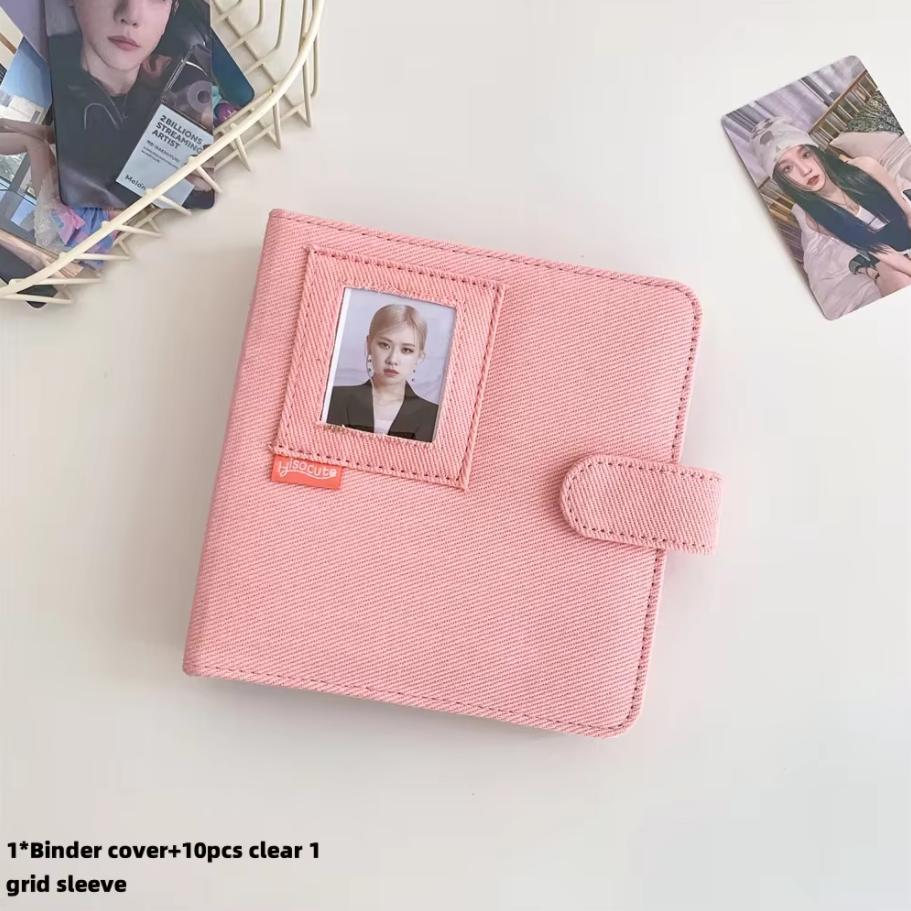 Vintage Jeans Po Album With 10pcs Sleeves DIY Binder Pocard Holder Collection Kpop 3inch Cards Collect