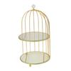 Golden Jewelry Holder Cupcake Stand Makeup Organiser Women , Double Layer, Others