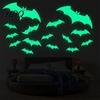 Glow Stickers Halloween Glow-in-the-Dark Bat Wall Stickers Luminous Cartoon Flying Bats Decals for Ceiling Door Window Decor Self-Adhesive Reusable