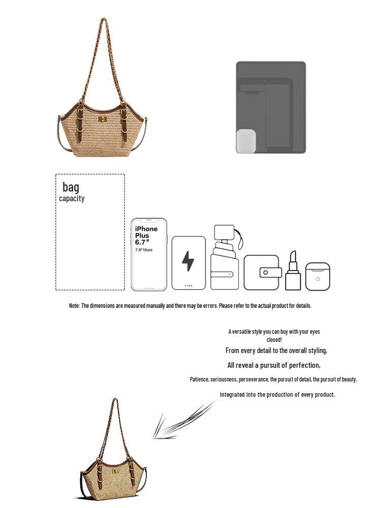 2026 Summer Fashion Woven Straw Handbag - Versatile and Trendy Crossbody Shoulder Bag for Going Out