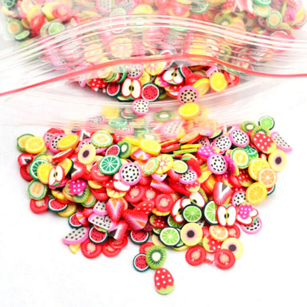 1000Pcs Nail 3D Letter Fragments Of Polymer Clay Stickers Gel Tips