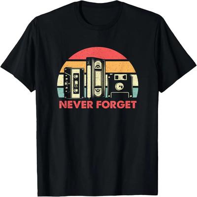 Never Forget T-shirt Cassette Tape VHS Computer Floppy Disk T-Shirt