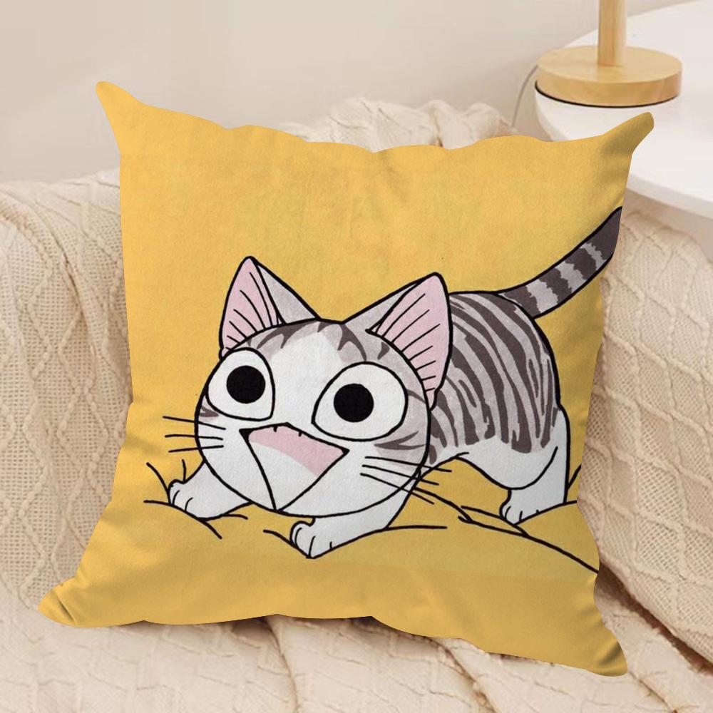 CChis Sweet Home Cushion Cover Silky Short Plush DoubleSided Printed Pillow Case for Sofa All Seasons Home Decor Gift