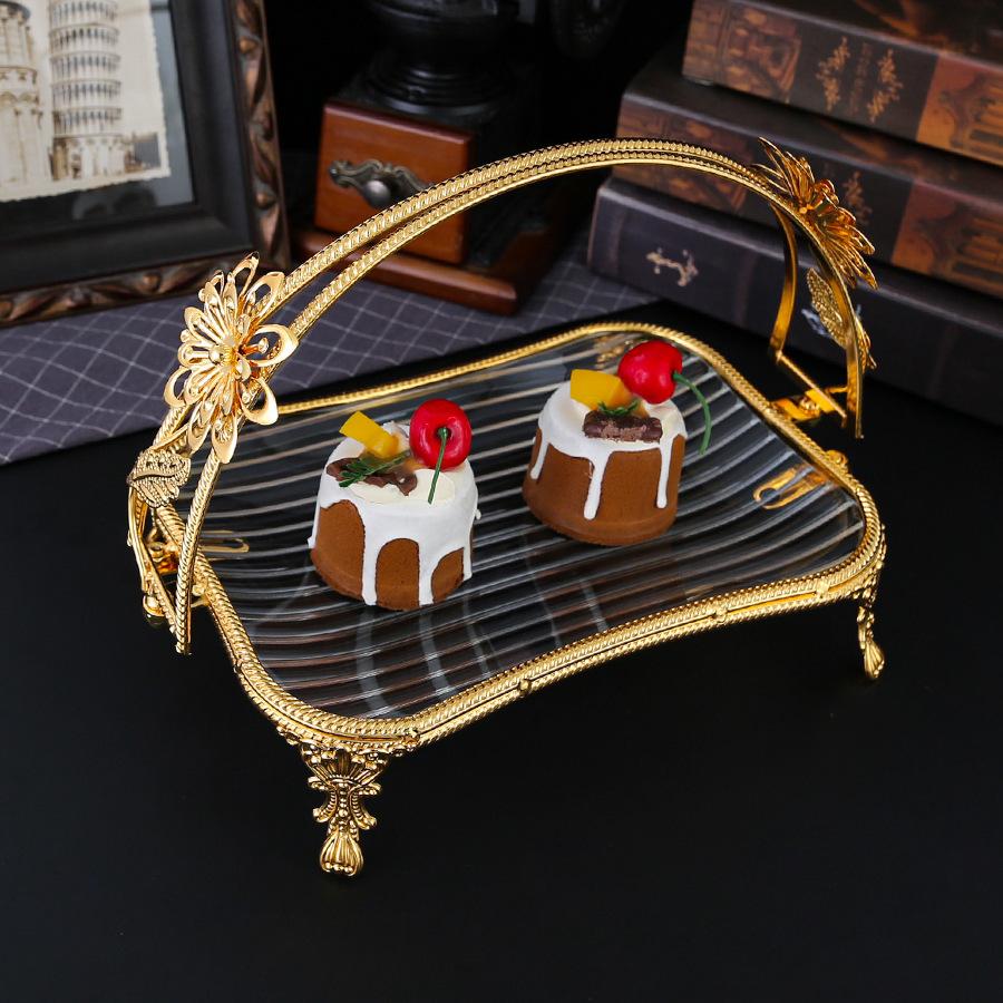 Zlatý evropský přenosný ovocný talíř ovocný koš high-end hotelová dekorace ozdoba domácí dekorace