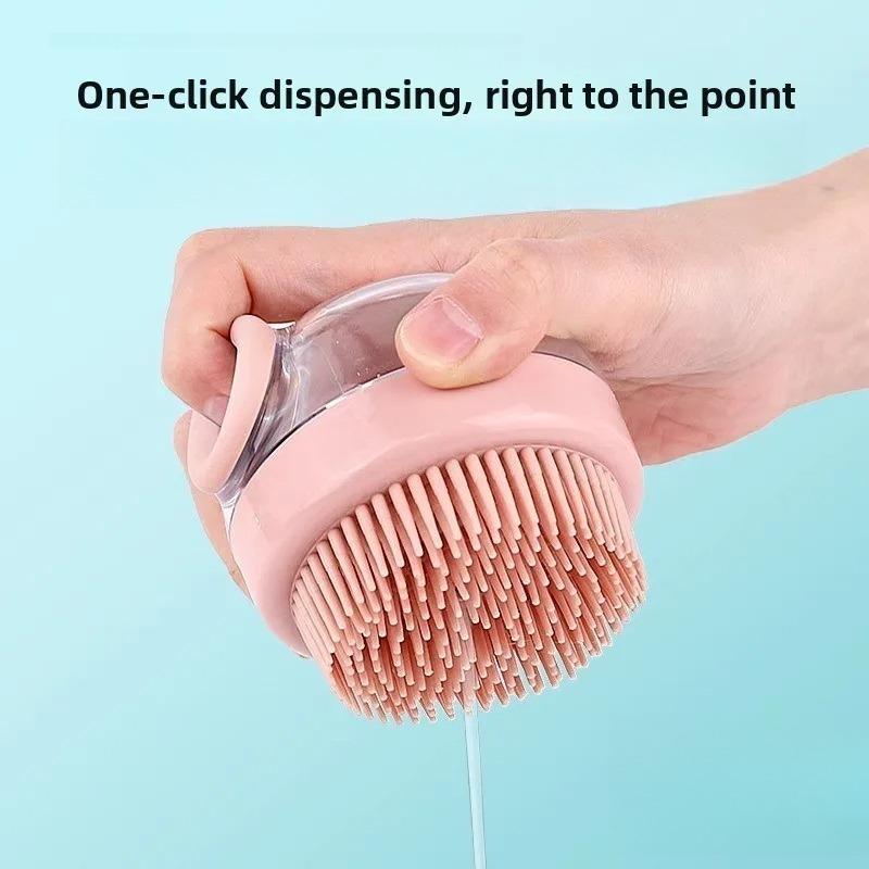 Pet Grooming Massage Shampoo Silicone Bristle Pet Bath Brush Dog Brush Haired Puppy Cat Plastic Bathing Tool Cleaning Supplies