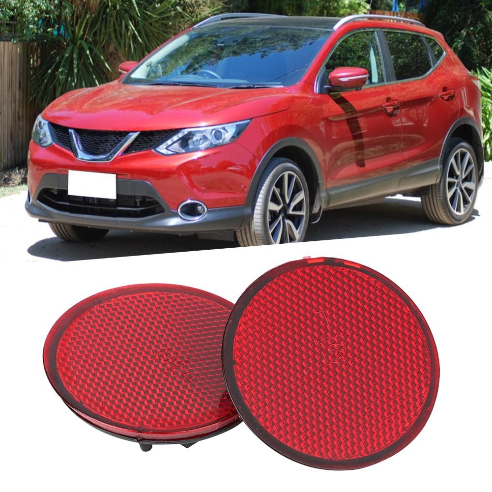 2pcs Red Lens Left & Right Rear Bumper Reflectors 26561JE20A Fit for NISSAN Qashqai 07 15