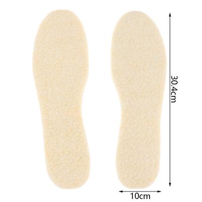 1 Pair Of Aluminum Foil Lamb Wool Insoles Winter Warm Soft Plus Velvet Insoles