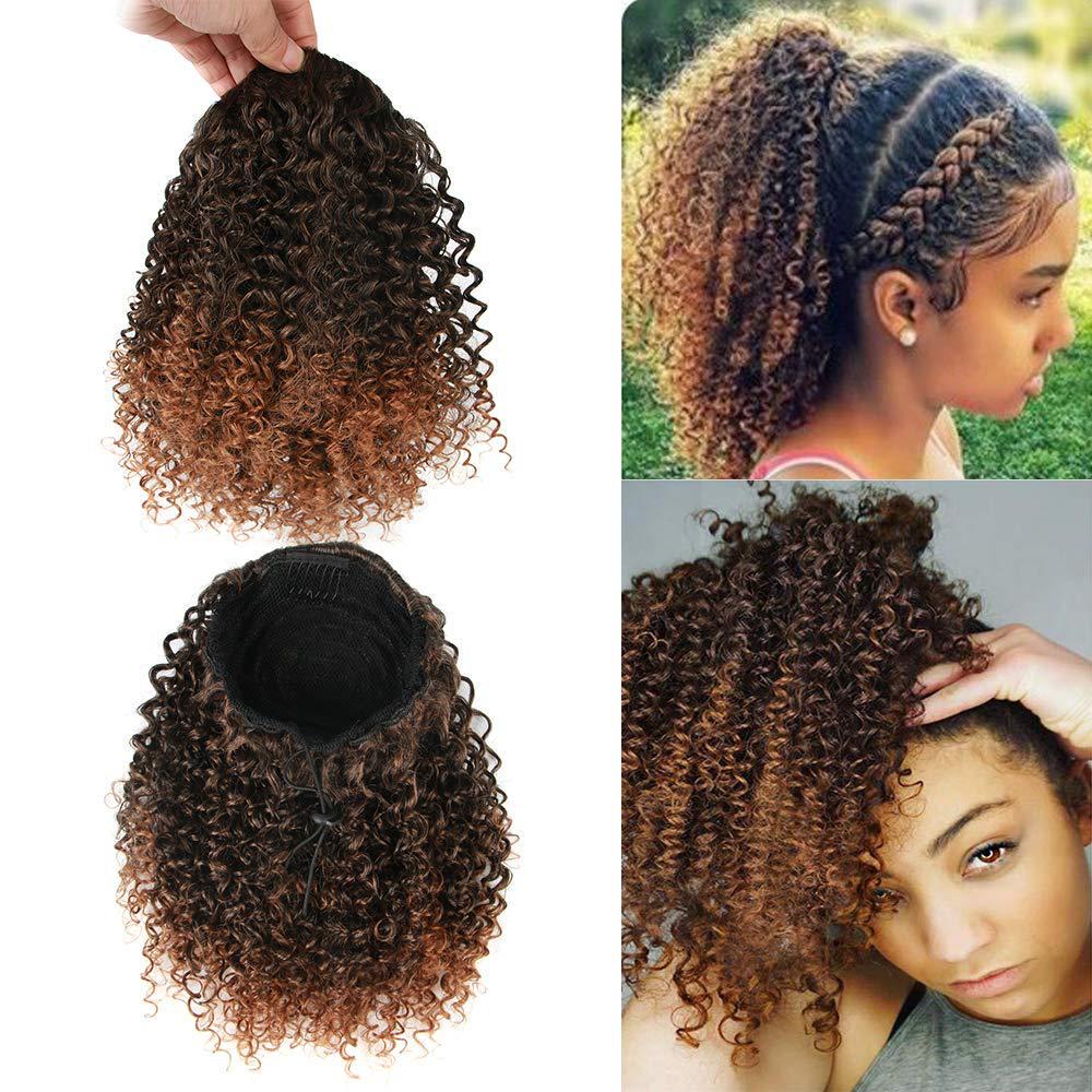 Afro Jerry Curly Drawstring Ponytail Wig with Short Small Curls
